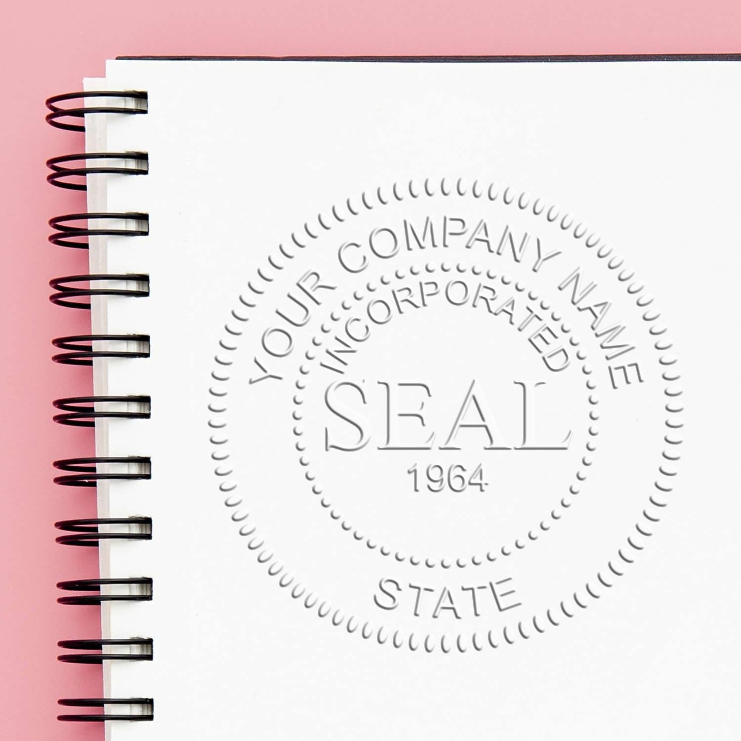 Cast Iron Desk Incorporation Seal with Date - Engineer Seal Stamps