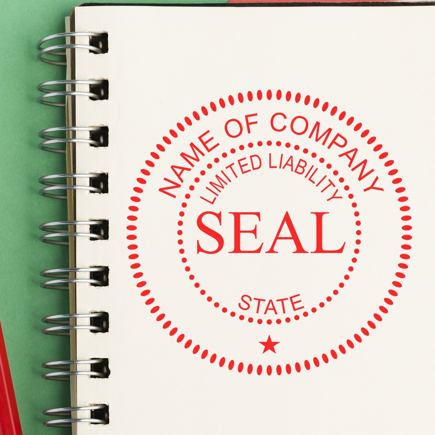 Self-Inking Limited Liablity Seal Stamp with Star - Engineer Seal Stamps