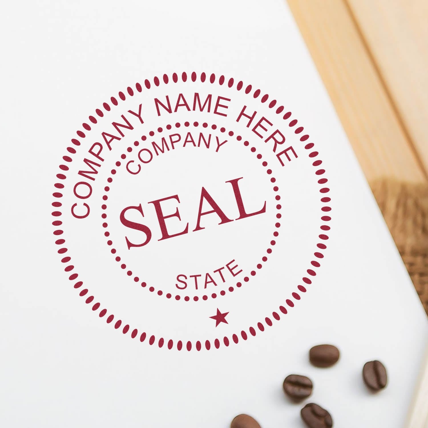Handheld Company Seal and Stamp Kit with Rubber Stamp - Engineer Seal Stamps