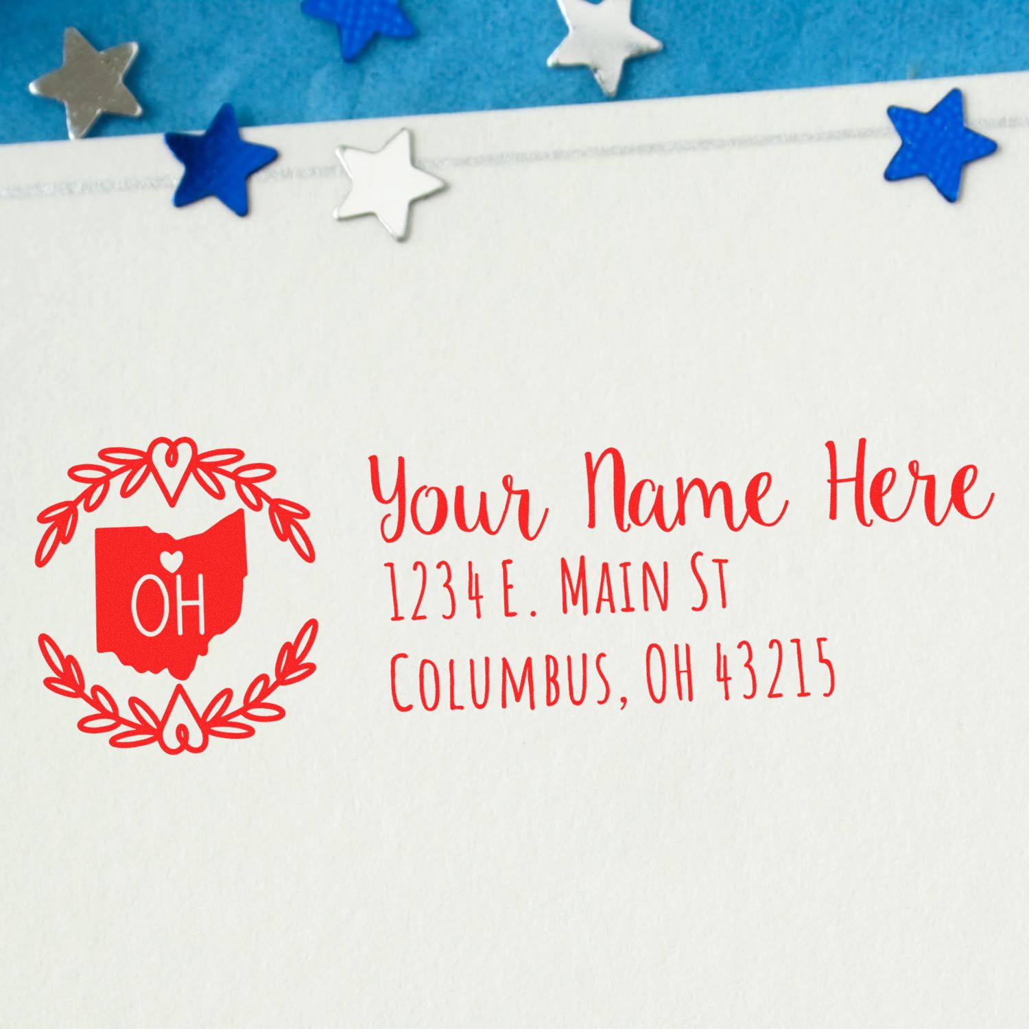 PSI Pre-Inked Ohio State Customized Address Stamp - Engineer Seal Stamps