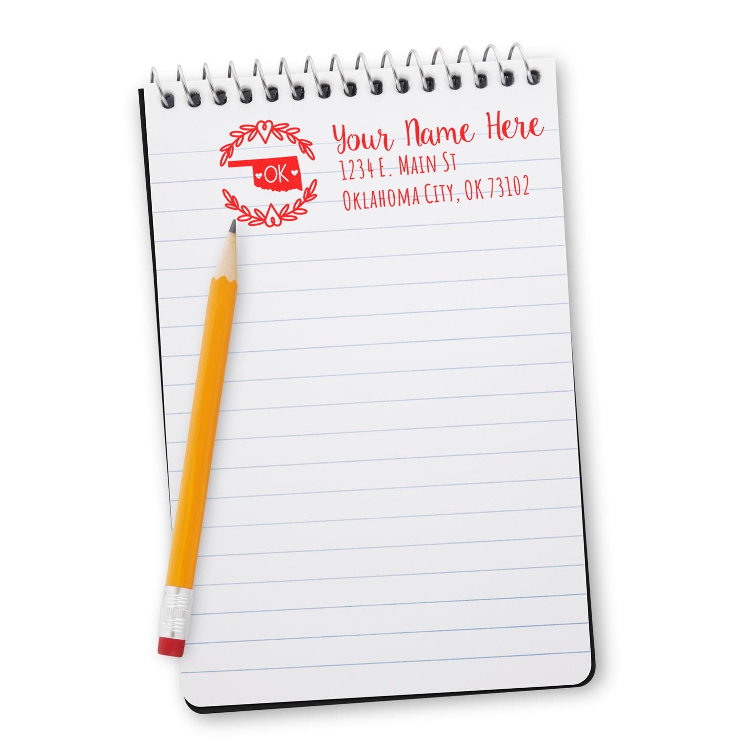 Slim Oklahoma Personalized Pre-Inked Address Stamp - Engineer Seal Stamps