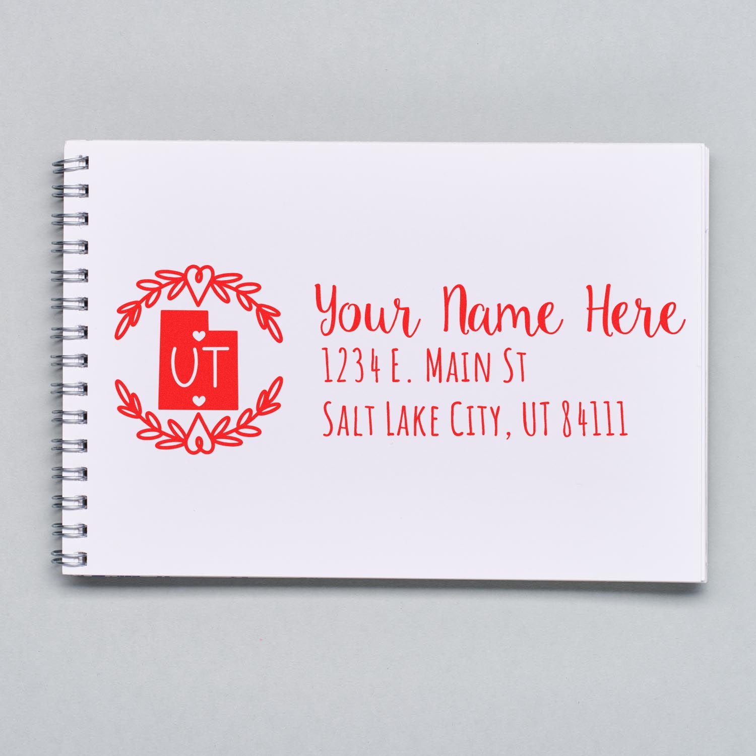 Slim Utah Personalized Pre-Inked Address Stamp - Engineer Seal Stamps