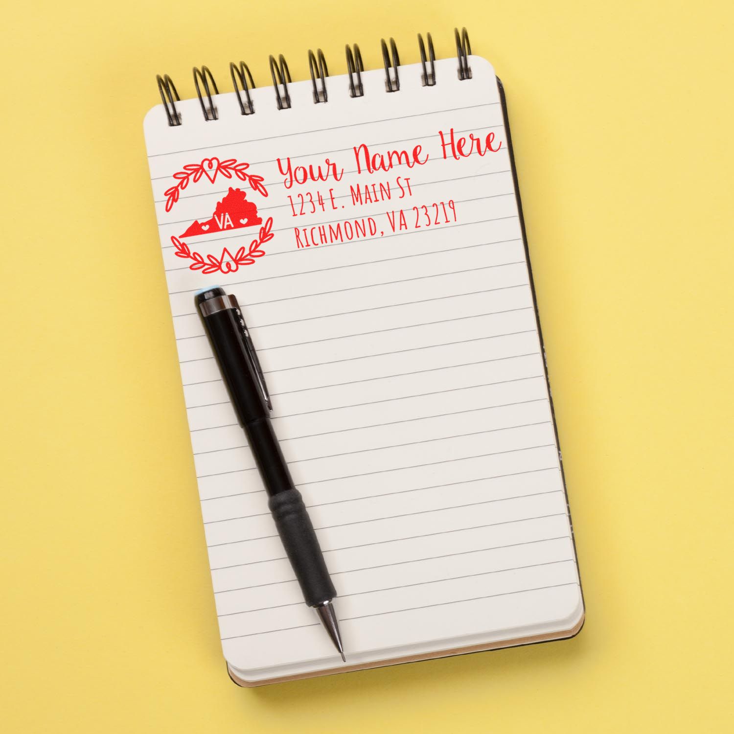 PSI Pre-Inked Virginia State Customized Address Stamp - Engineer Seal Stamps