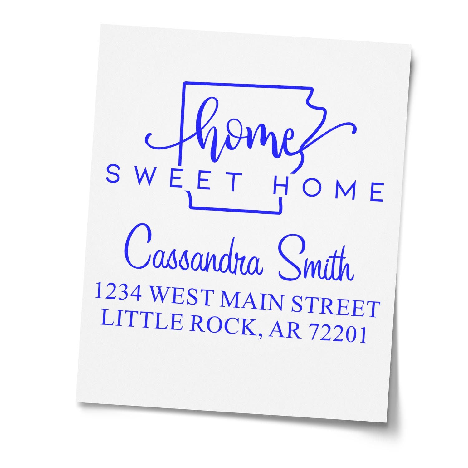 Self-Inking Home Sweet Home Arkansas Personalized Mailing Rubber Stamp - Engineer Seal Stamps