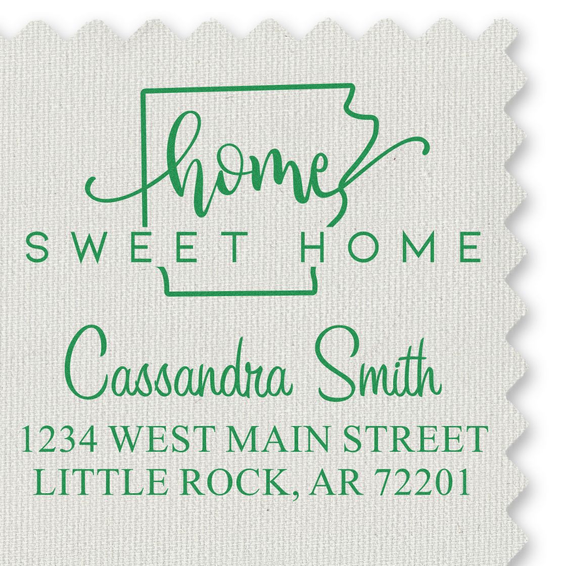 Slim Home Sweet Home Arkansas Personalized Mail Address Stamp - Engineer Seal Stamps