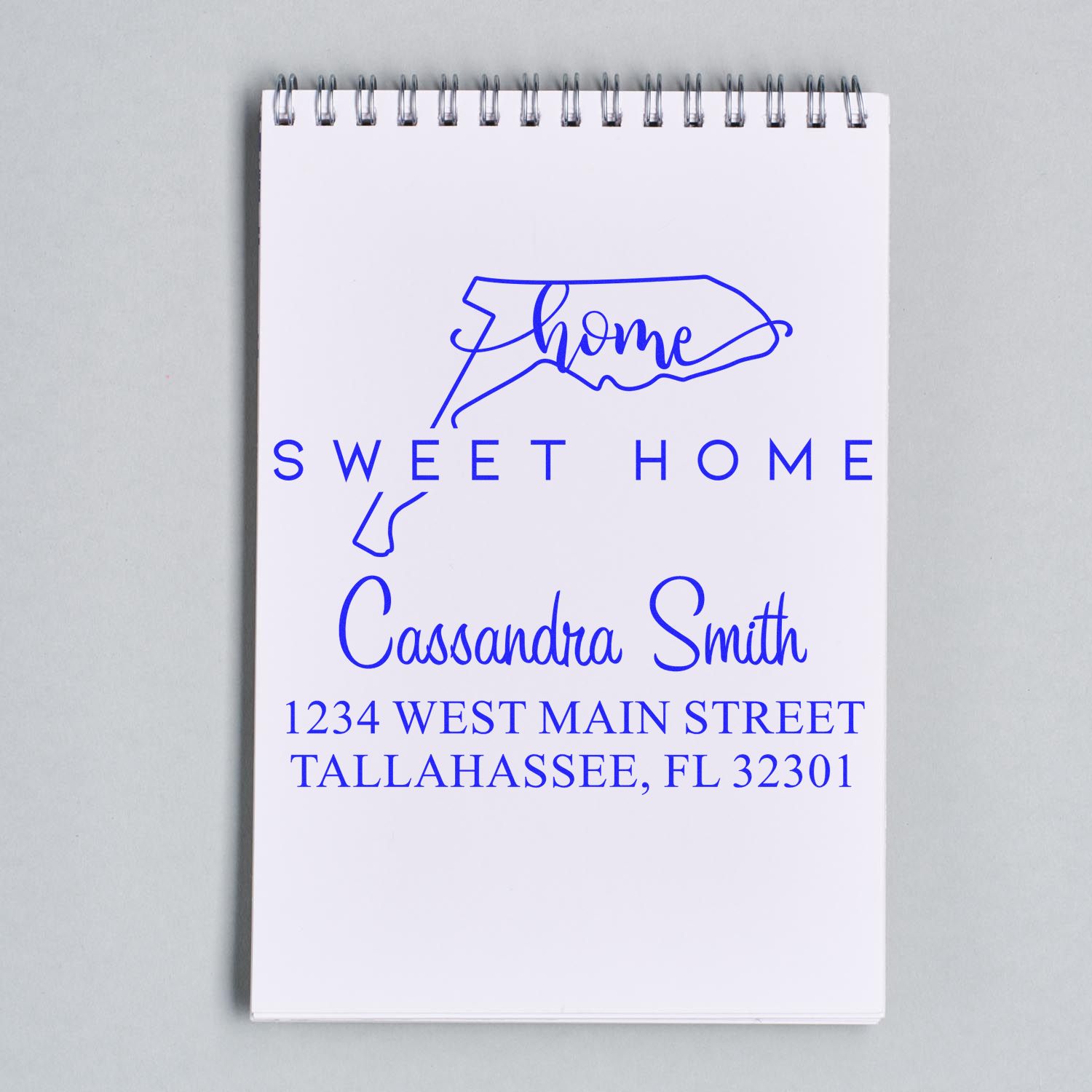 Slim Home Sweet Home Florida Personalized New Address Pre-Inked Stamp - Engineer Seal Stamps