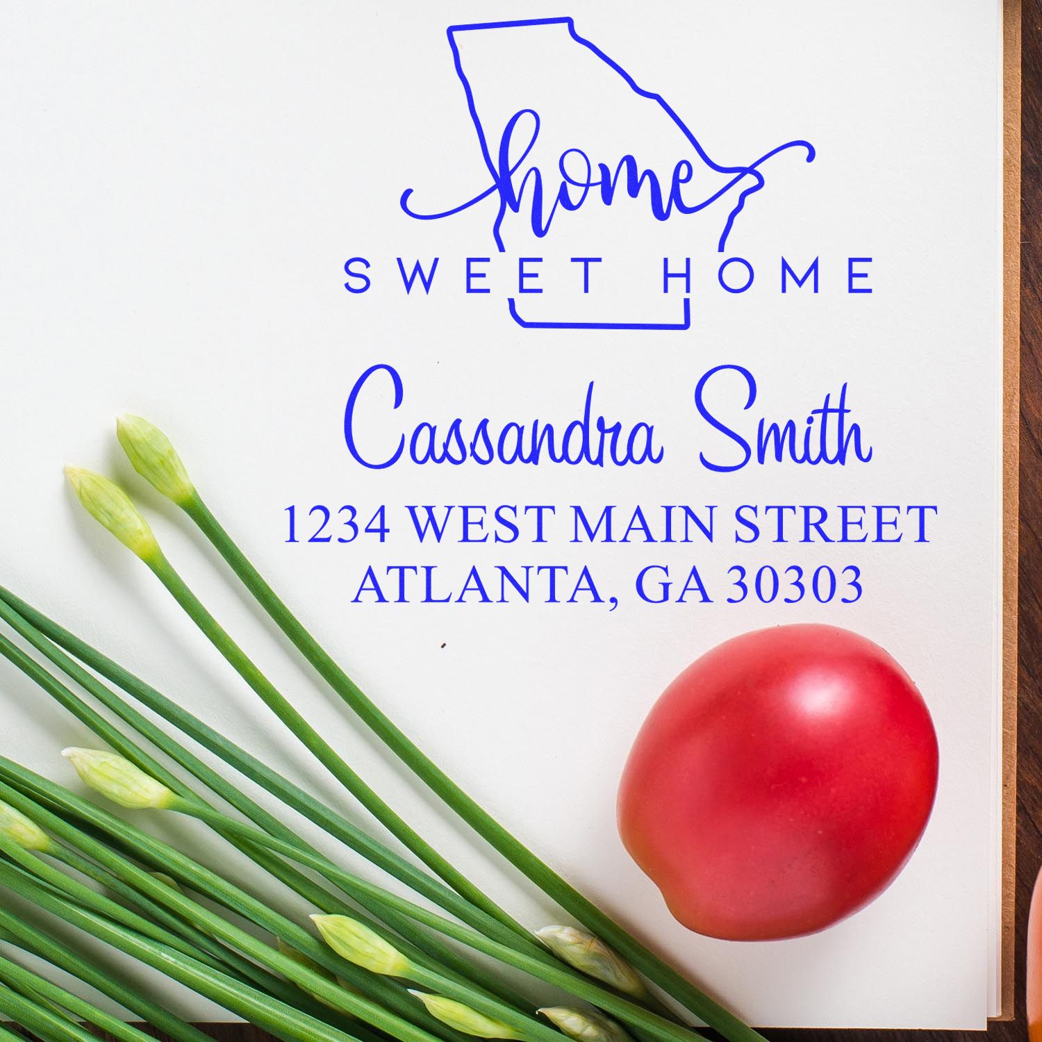 Self-Inking Home Sweet Home Georgia Personalized Home Address Rubber Stamp - Engineer Seal Stamps