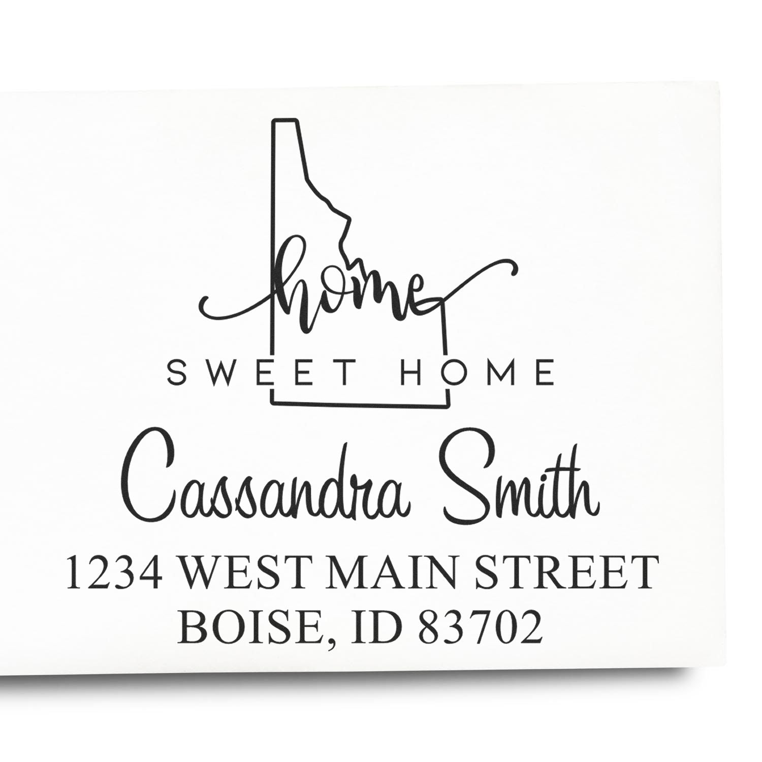 Slim Home Sweet Home Idaho Personalized Home Address for Envelopes Pre-Inked Stamp - Engineer Seal Stamps