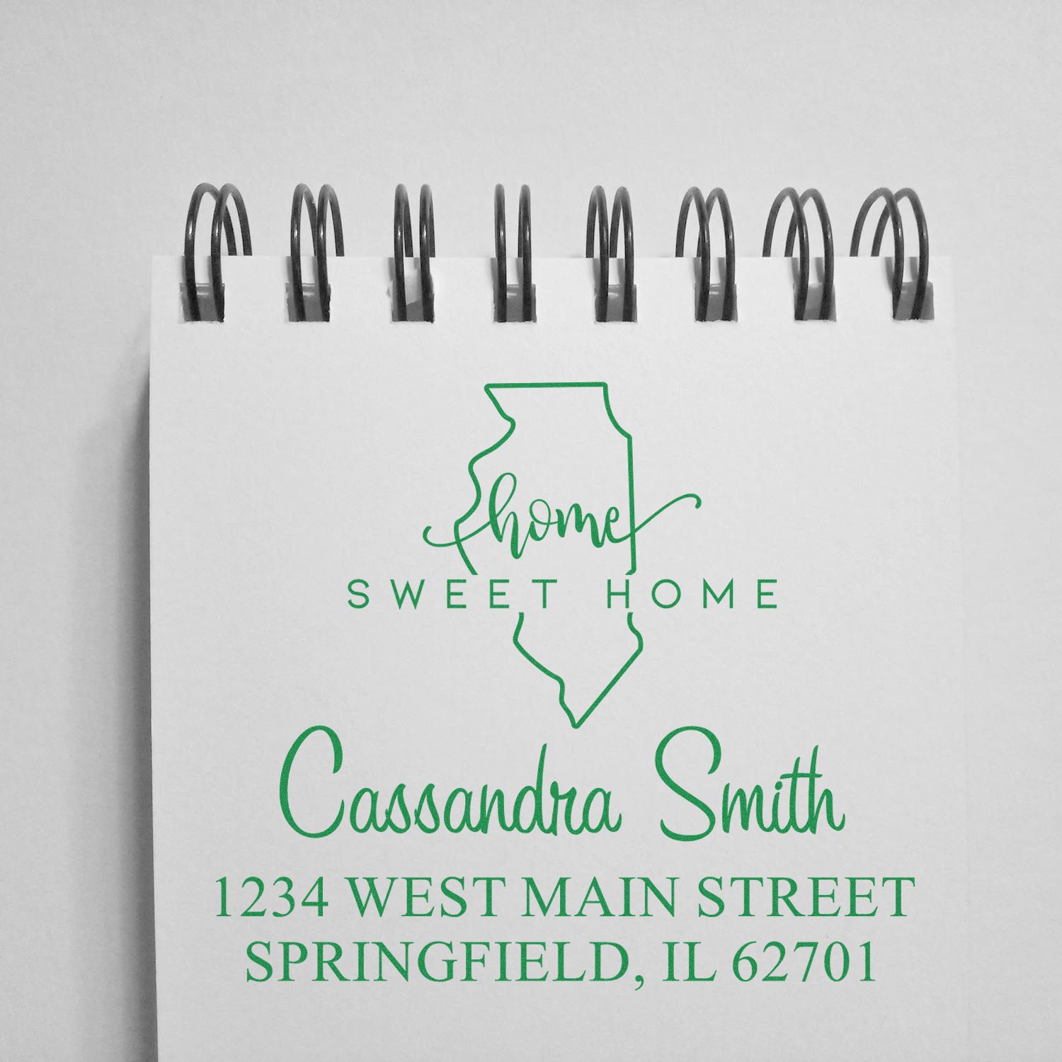 PSI Pre-Inked Home Sweet Home Illinois Personalized Mail Address Stamper - Engineer Seal Stamps