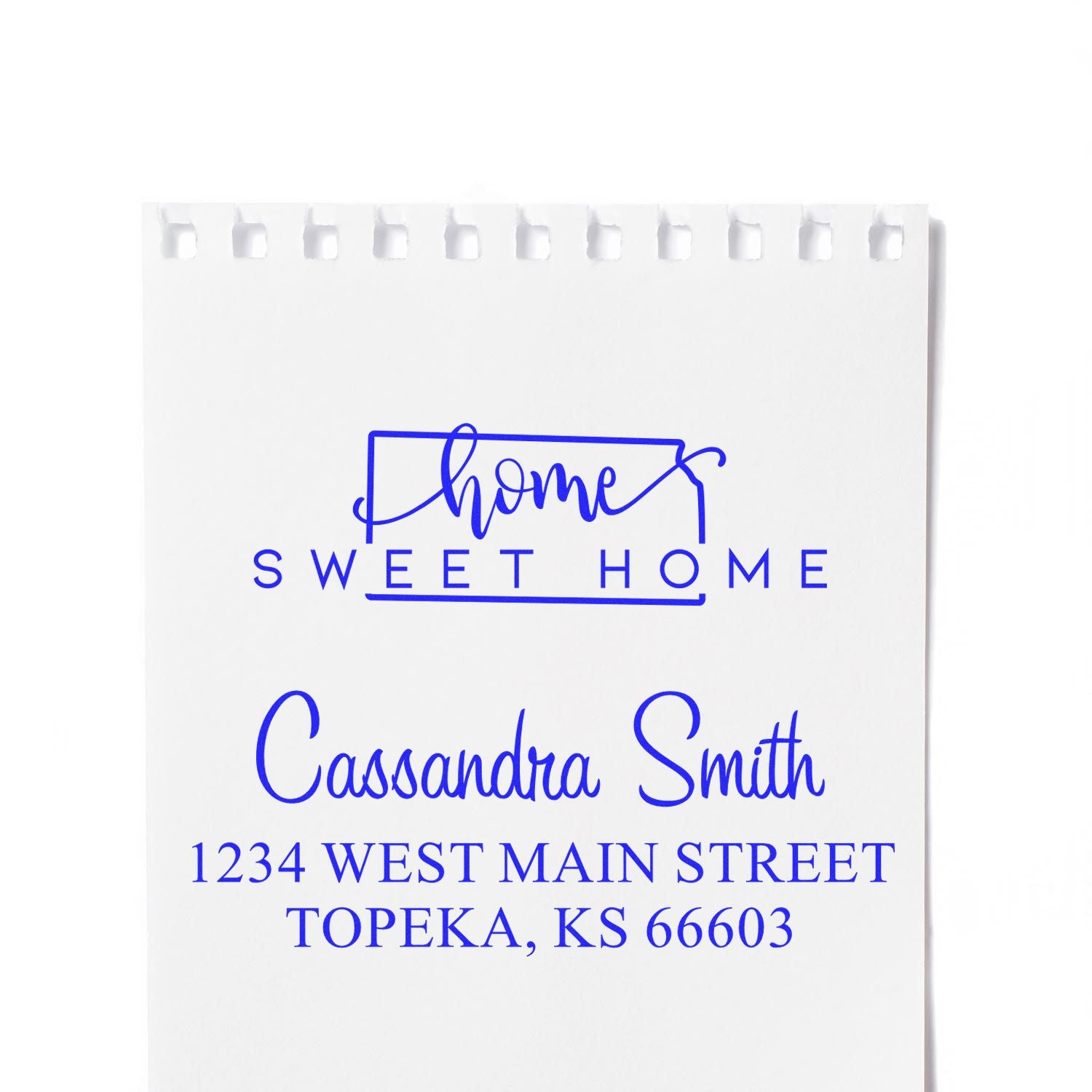 Slim Home Sweet Home Kansas Custom Address Stamp - Engineer Seal Stamps