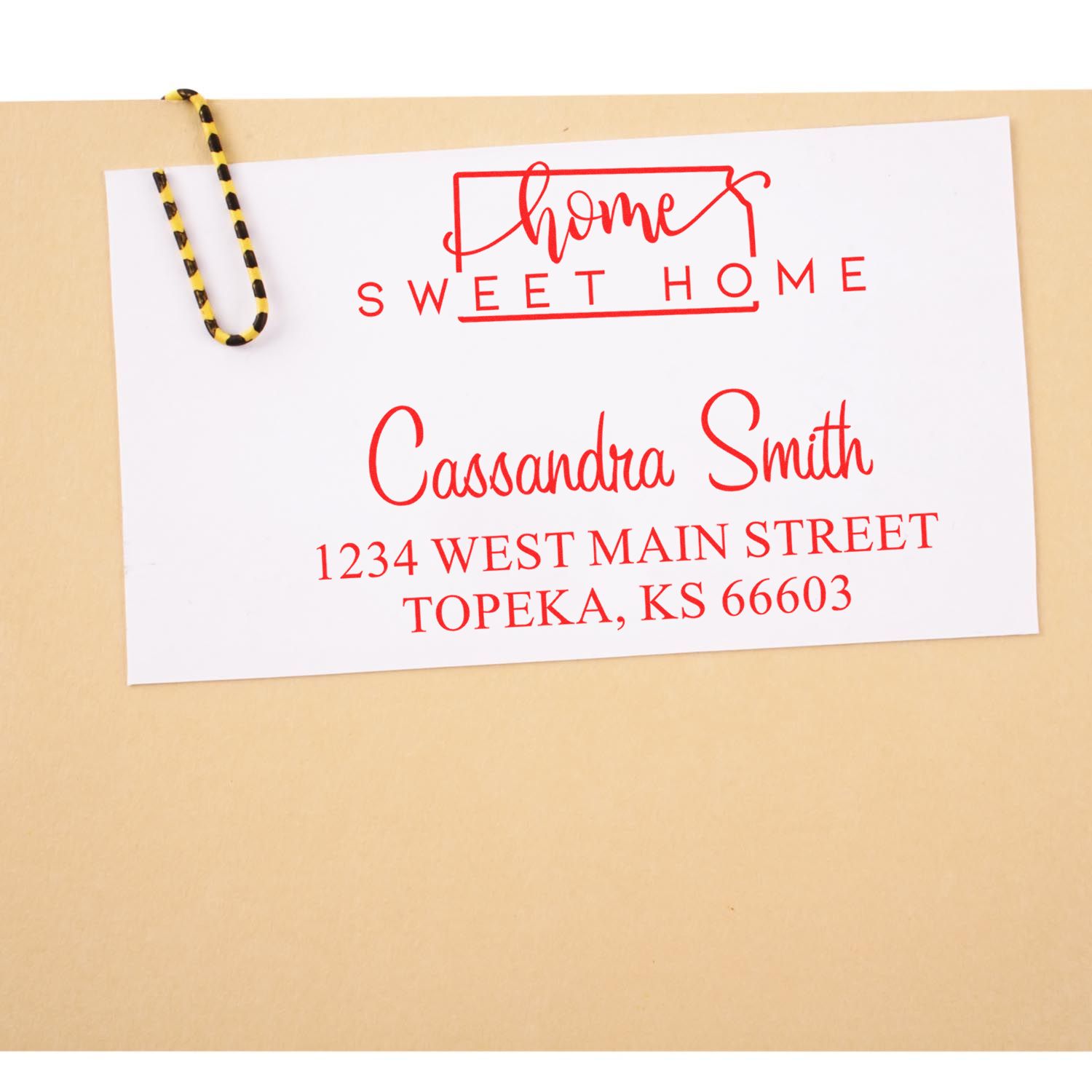 Self-Inking Home Sweet Home Kansas Personalized Address Return Rubber Stamp - Engineer Seal Stamps