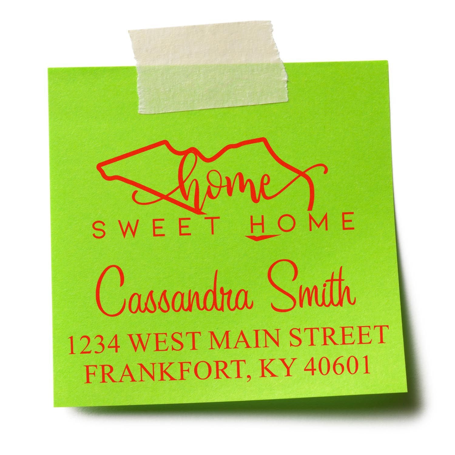 Wood Handle Home Sweet Home Kentucky Personalized Home Address Stamper - Engineer Seal Stamps