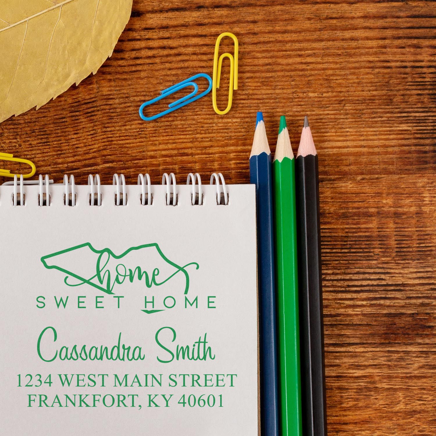 Self-Inking Home Sweet Home Kentucky Personalized Mailing Address Stamp - Engineer Seal Stamps