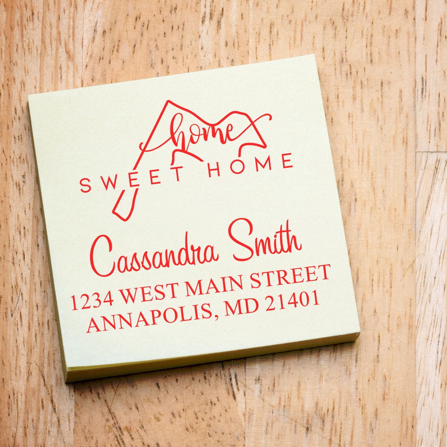 PSI Pre-Inked Home Sweet Home Maryland Personalized Home Address for Envelopes Rubber Stamp - Engineer Seal Stamps