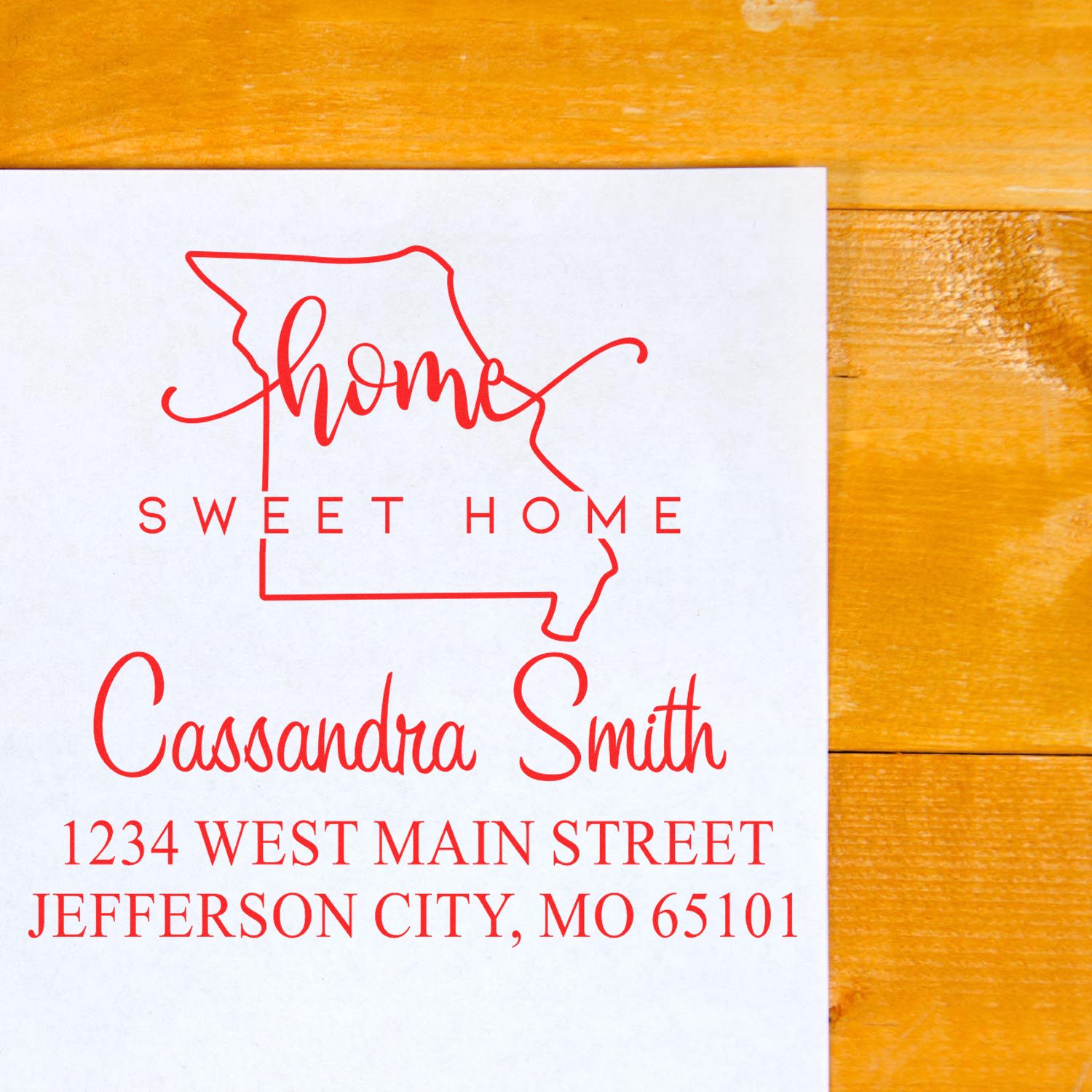 Slim Home Sweet Home Missouri Custom Mailing Stamp - Engineer Seal Stamps
