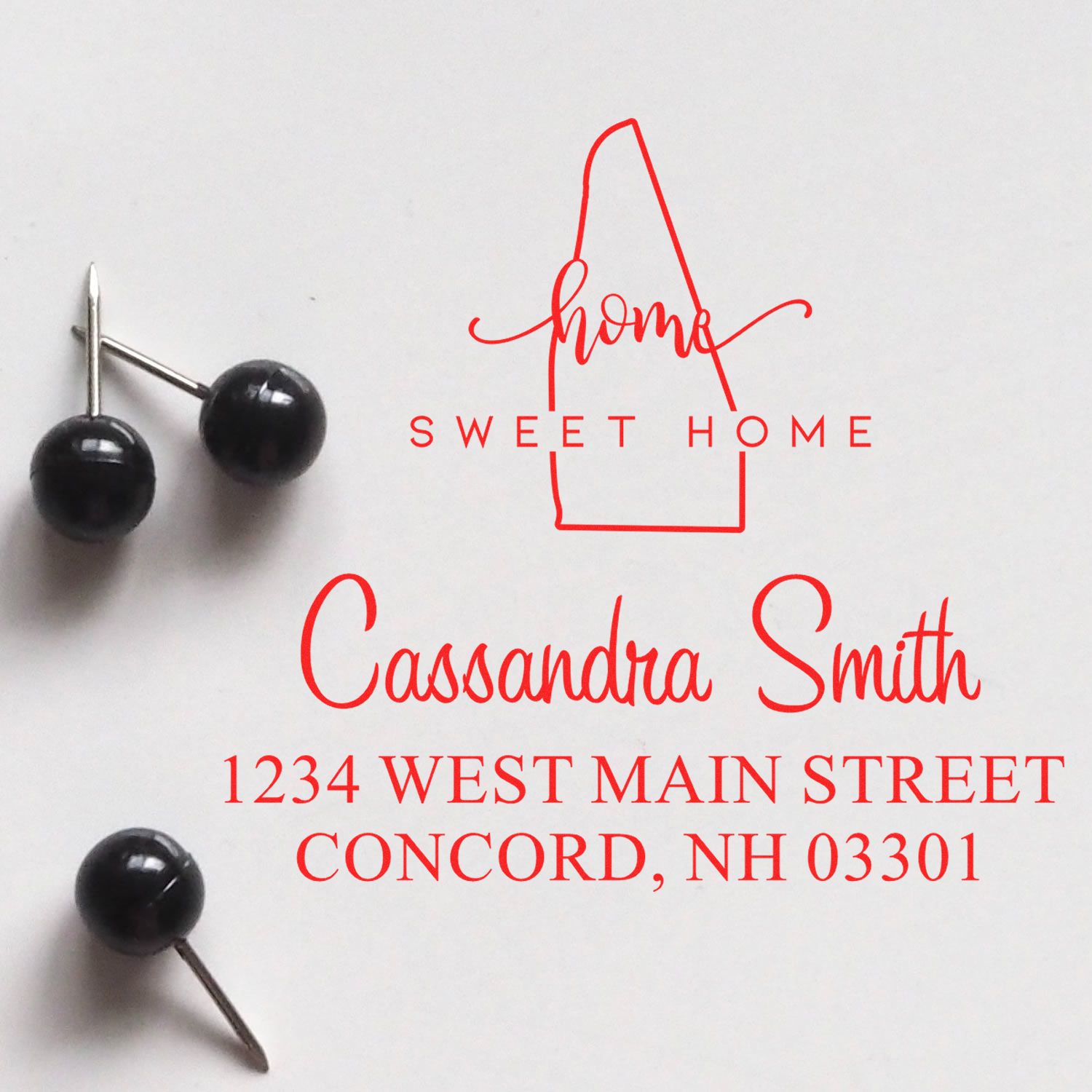 PSI Pre-Inked Home Sweet Home New Hampshire Custom Return Address Rubber Stamp - Engineer Seal Stamps