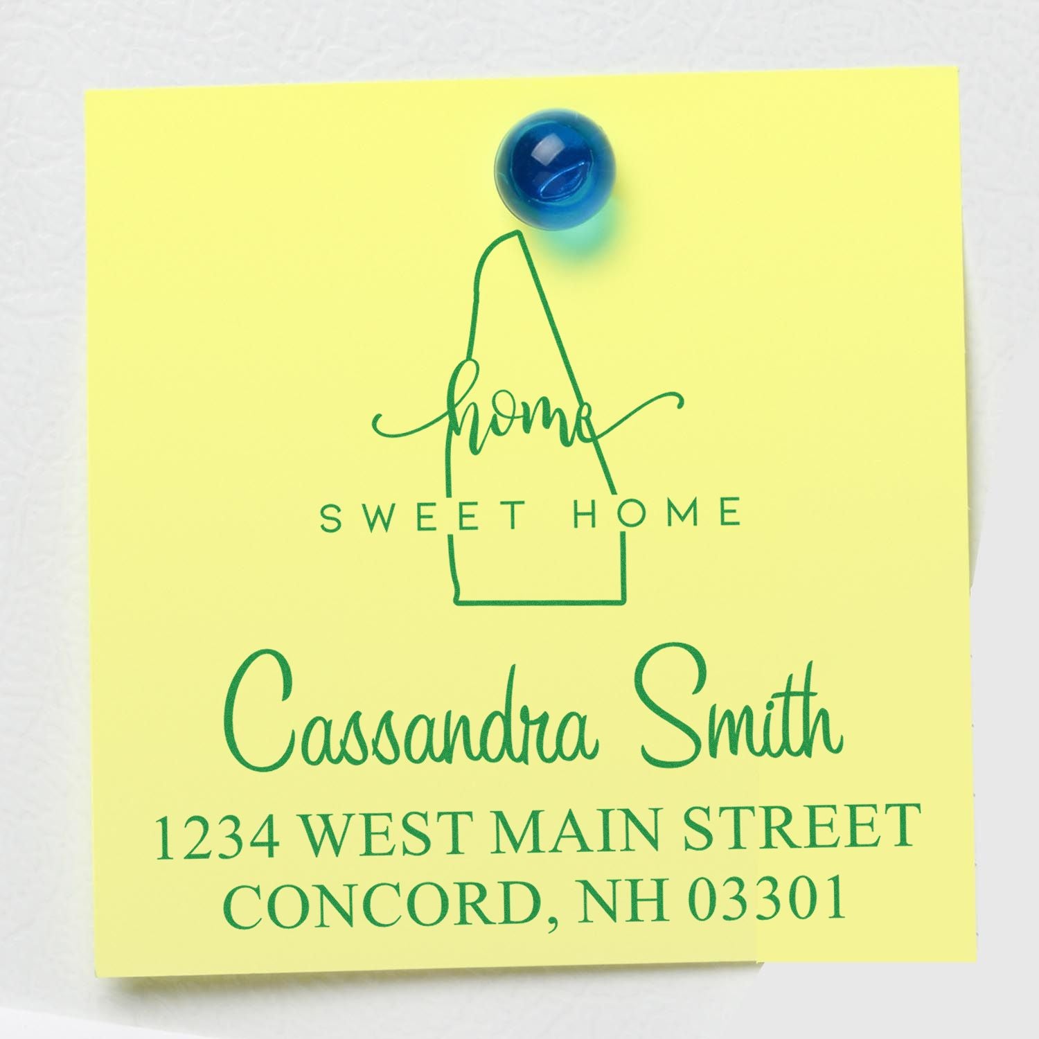 PSI Pre-Inked Home Sweet Home New Hampshire Custom Return Address Rubber Stamp - Engineer Seal Stamps