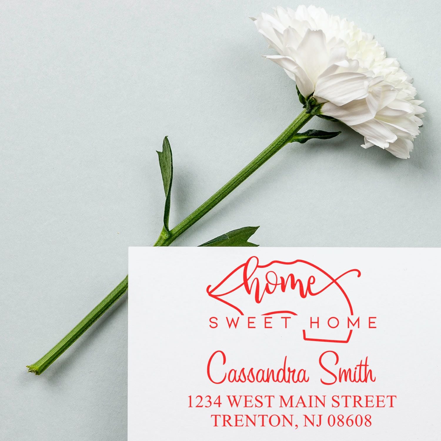 Slim Home Sweet Home New Jersey Custom Mail Pre-Inked Stamp - Engineer Seal Stamps