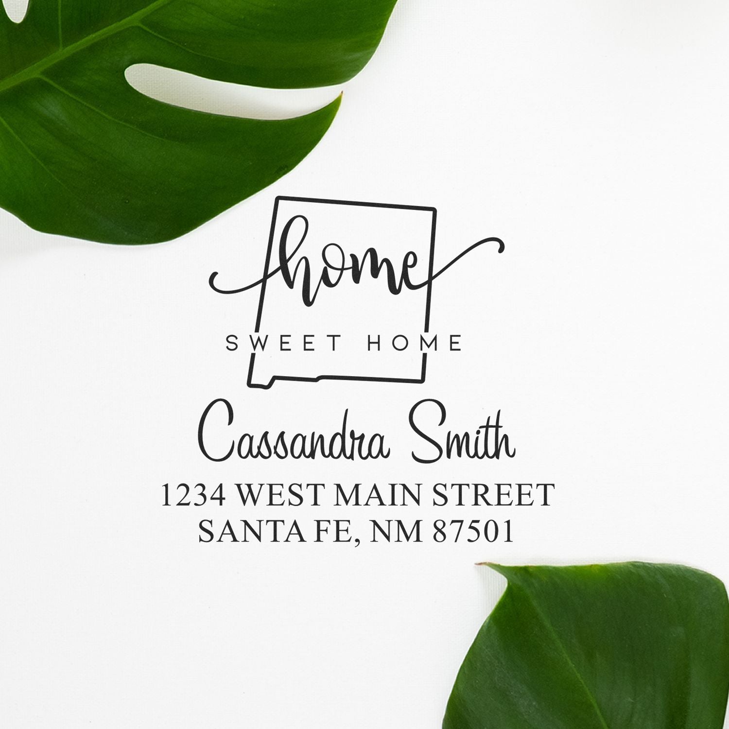 Wood Handle Home Sweet Home New Mexico Personalized New Address Stamp - Engineer Seal Stamps