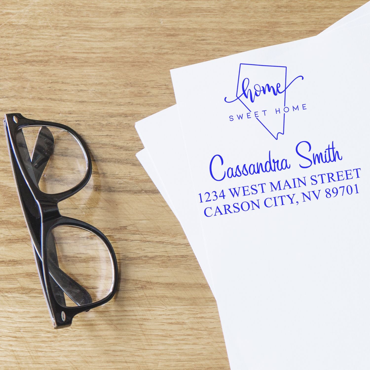 Self-Inking Home Sweet Home Nevada Personalized Home Address for Envelopes Rubber Stamp - Engineer Seal Stamps