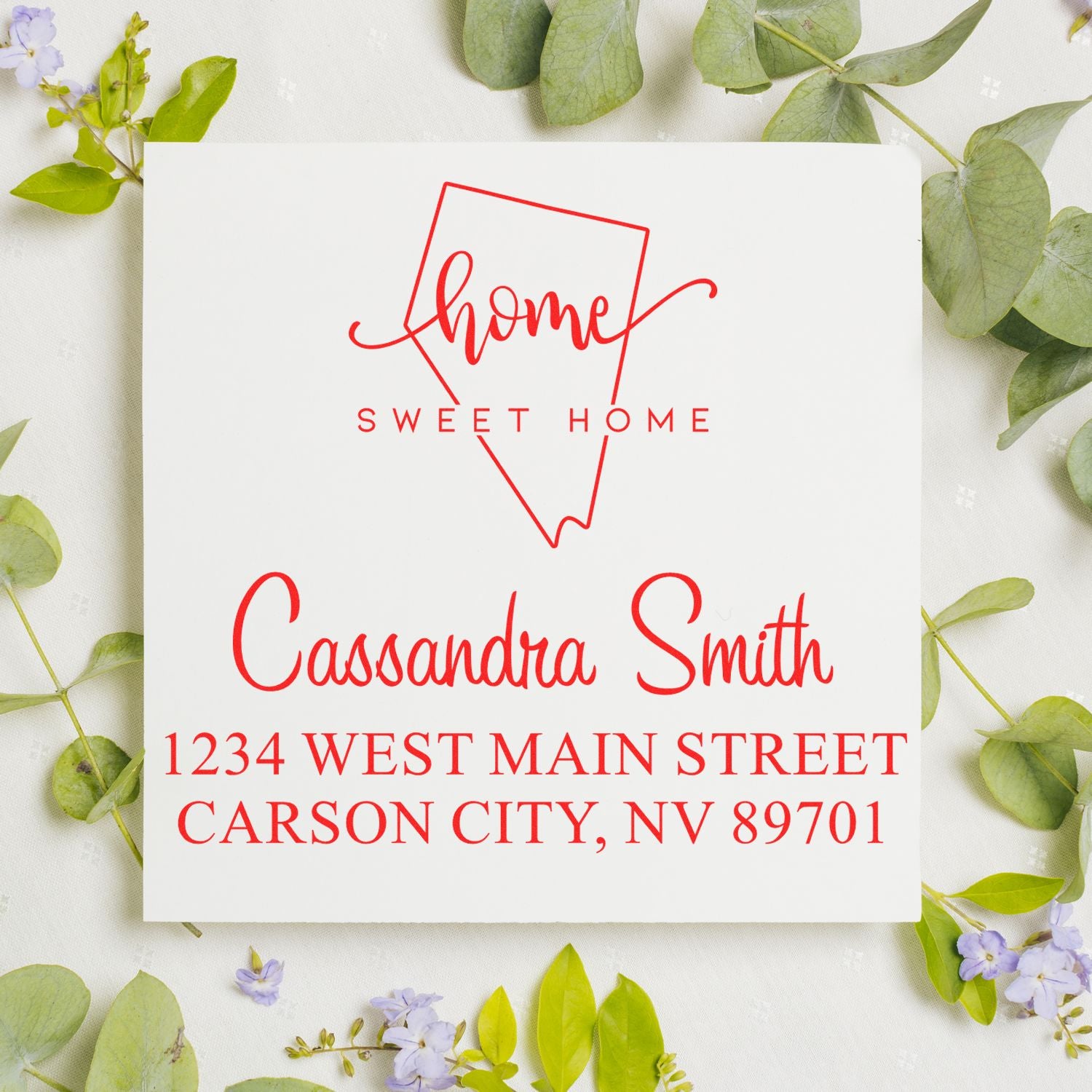 Slim Home Sweet Home Nevada Custom Mail Stamp - Engineer Seal Stamps