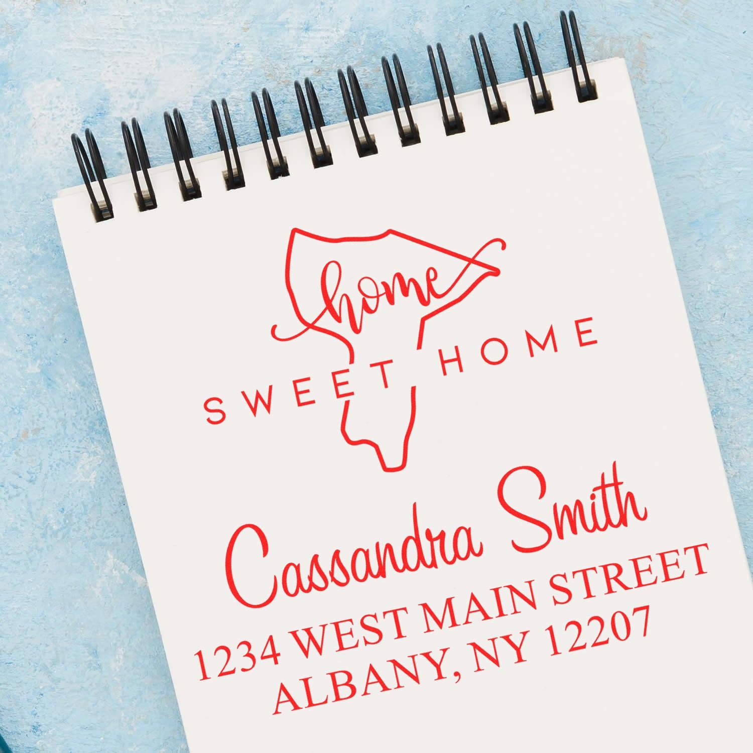 PSI Pre-Inked Home Sweet Home New York Custom Name and Address Rubber Stamp - Engineer Seal Stamps