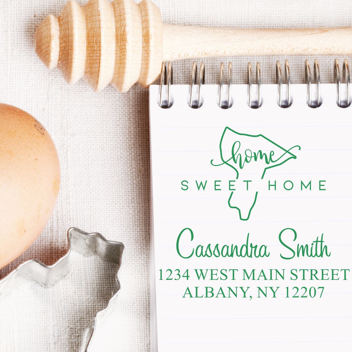 PSI Pre-Inked Home Sweet Home New York Custom Name and Address Rubber Stamp - Engineer Seal Stamps