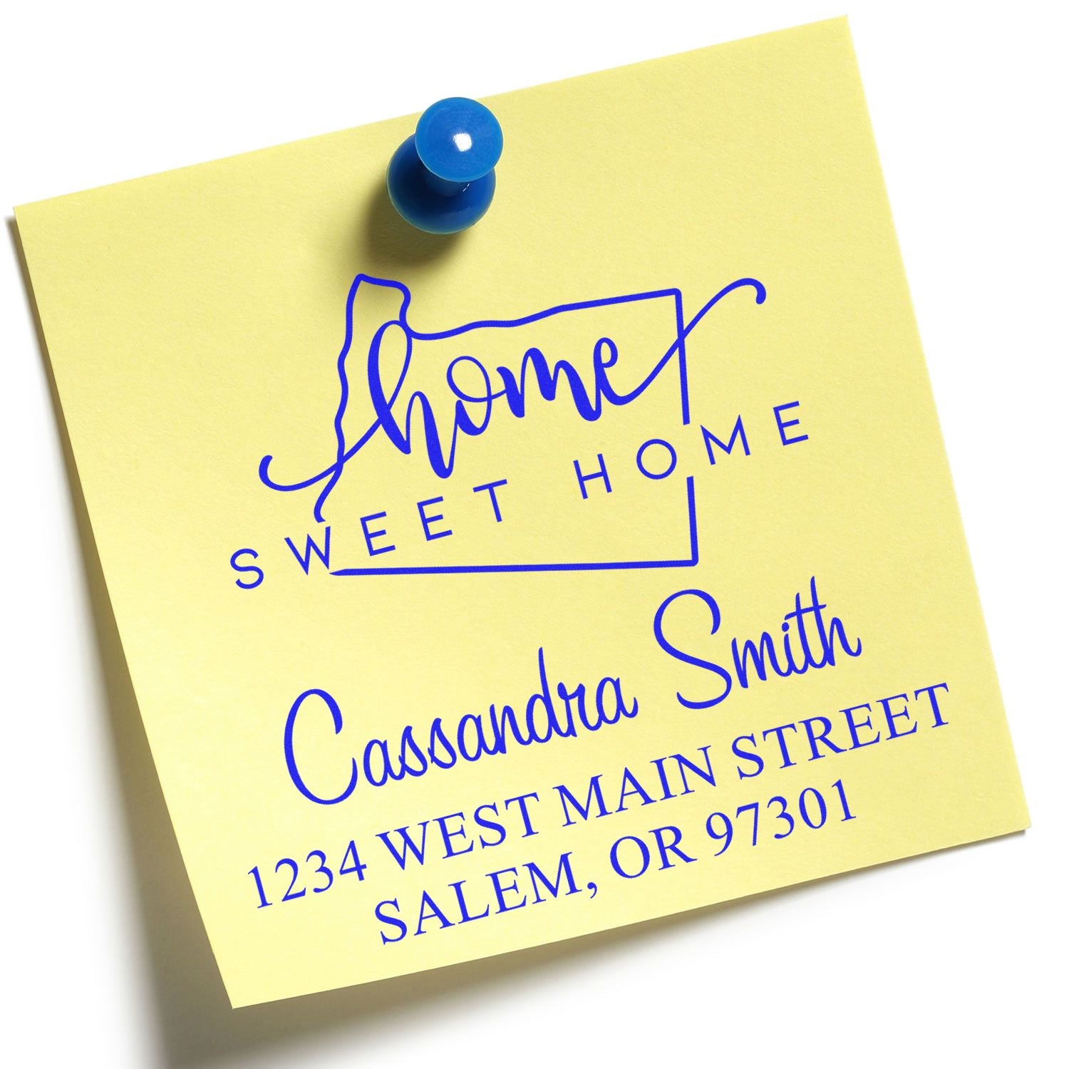 Slim Home Sweet Home Oregon Custom Address Return Stamp - Engineer Seal Stamps