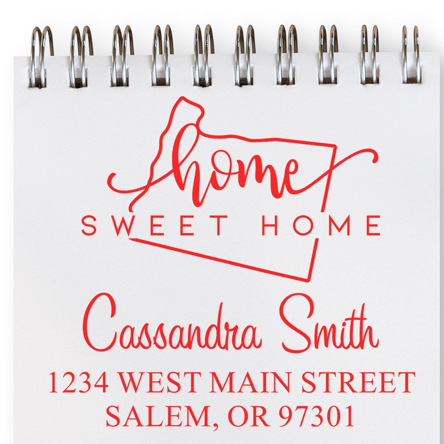 Slim Home Sweet Home Oregon Custom Address Return Stamp - Engineer Seal Stamps