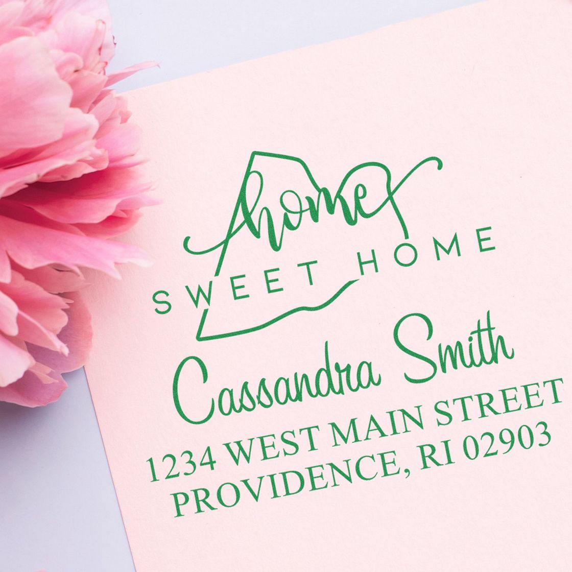 PSI Pre-Inked Home Sweet Home Rhode Island Custom Home Address Stamp - Engineer Seal Stamps