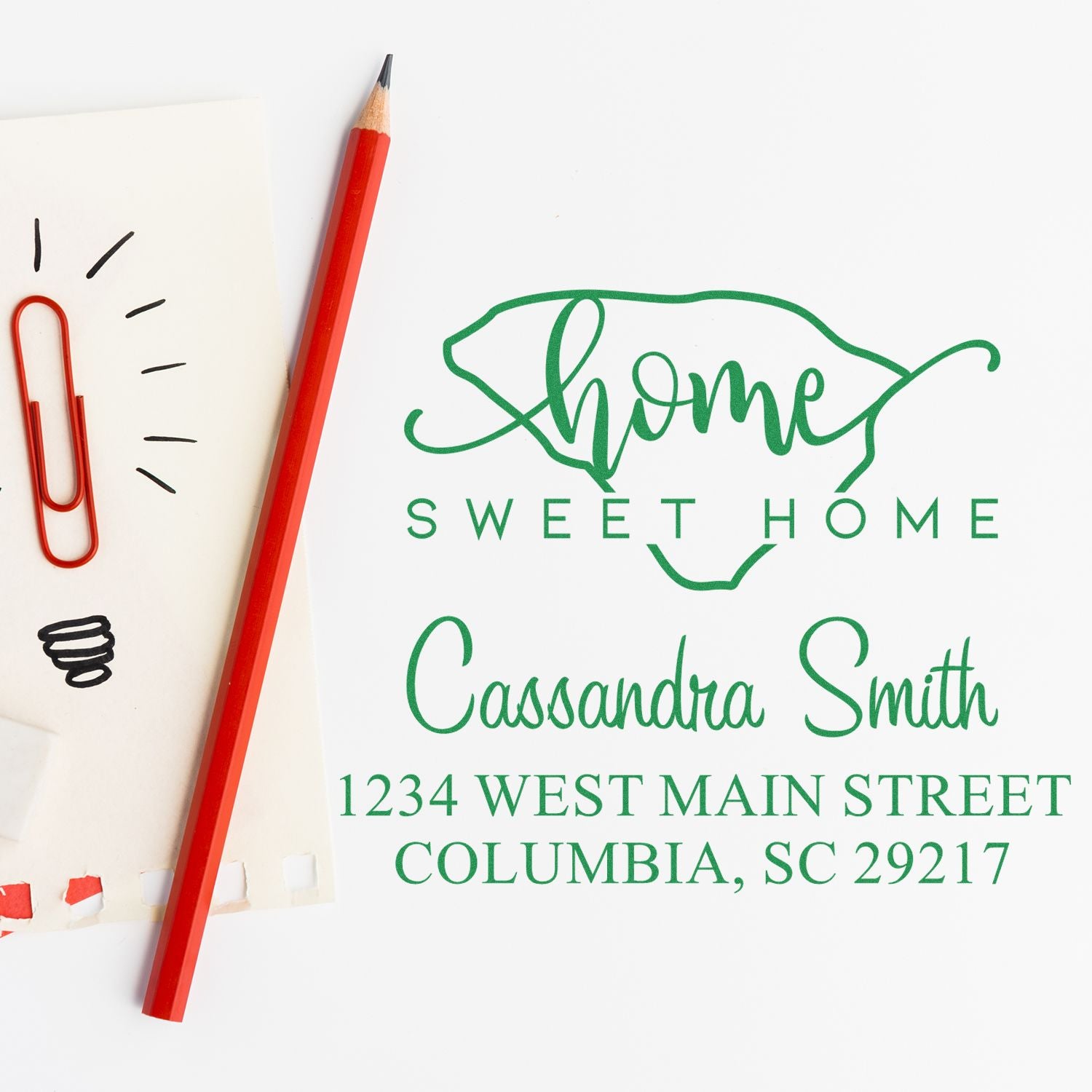 PSI Pre-Inked Home Sweet Home South Carolina Custom Home Address Stamper - Engineer Seal Stamps