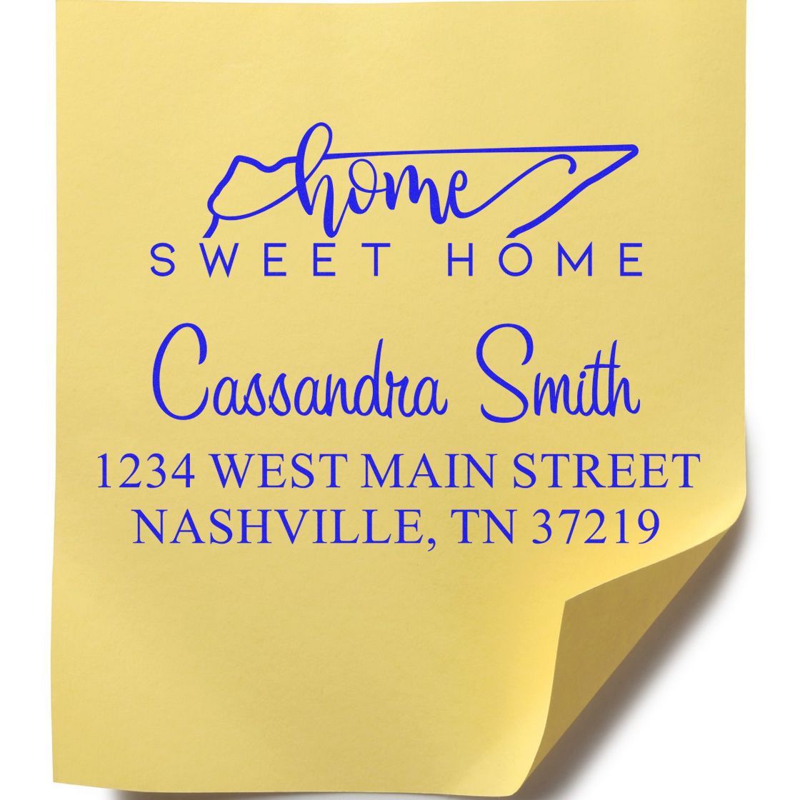 Slim Home Sweet Home Tennessee Custom Mailing Address Pre-Inked Stamp - Engineer Seal Stamps