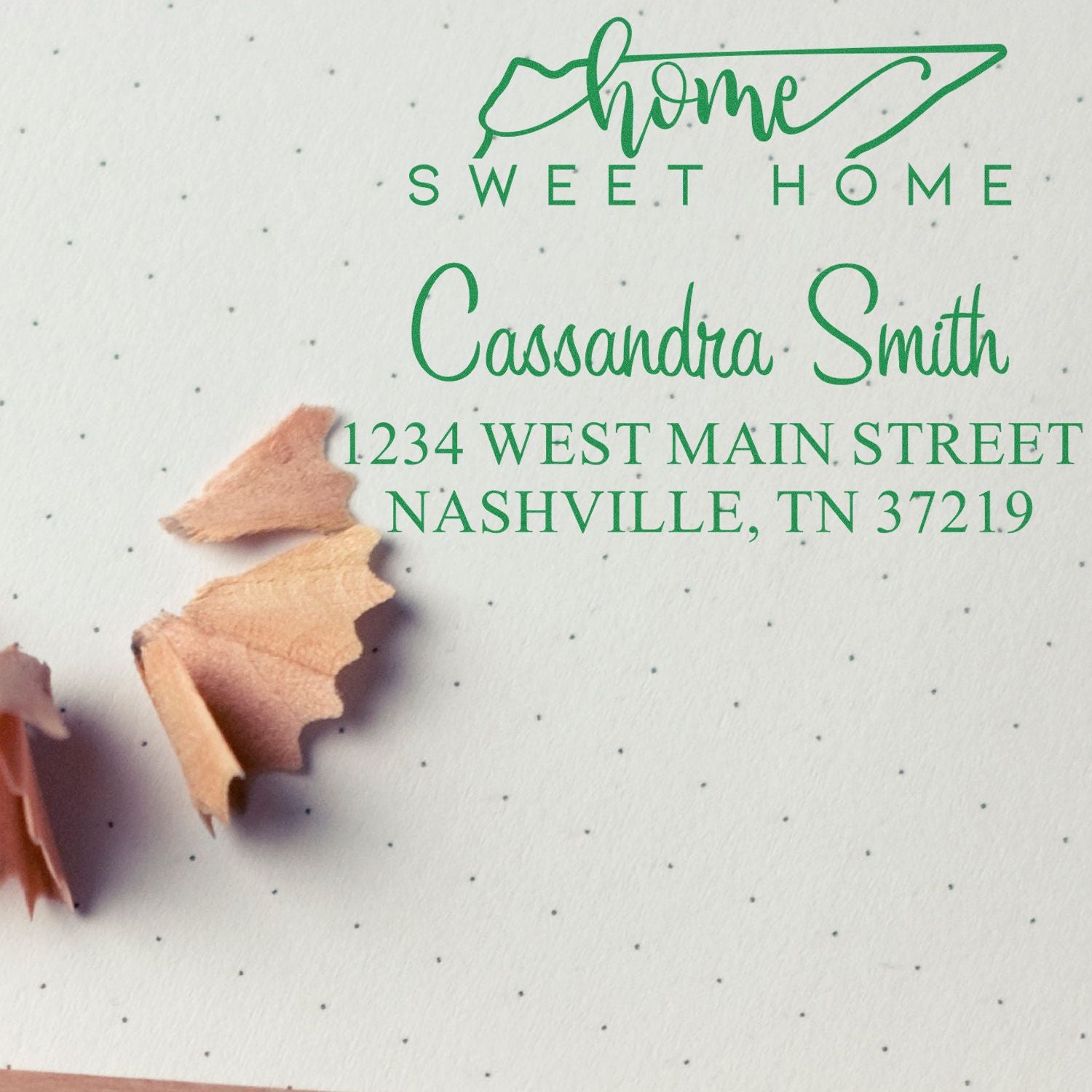 Wood Handle Home Sweet Home Tennessee Custom Address Rubber Stamp - Engineer Seal Stamps