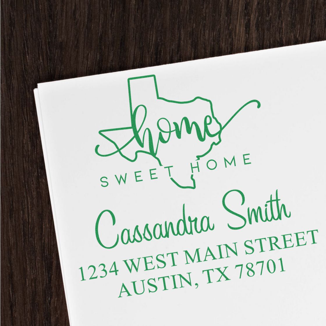 PSI Pre-Inked Home Sweet Home Texas Custom New Home Address Stamper - Engineer Seal Stamps