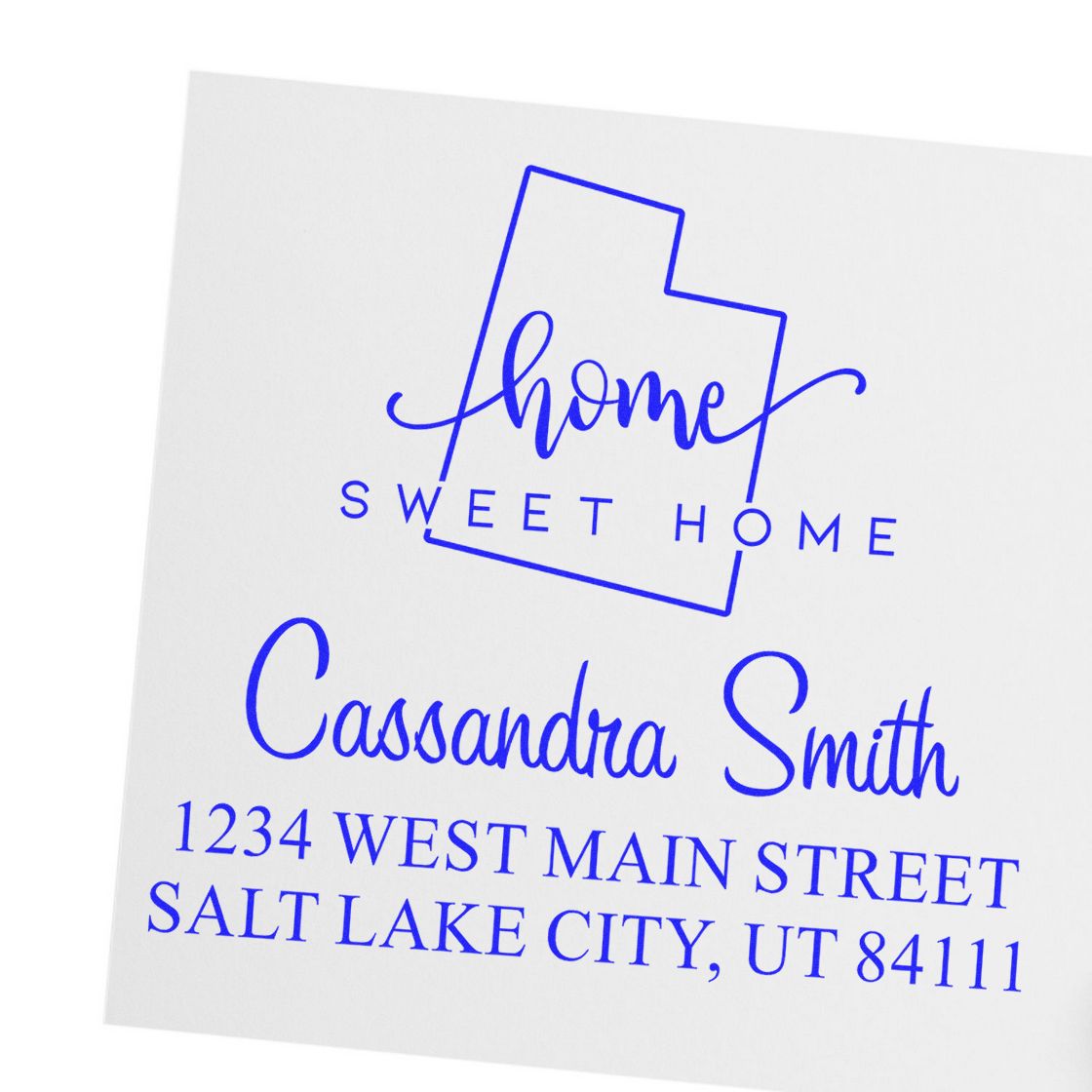 PSI Pre-Inked Home Sweet Home Utah Custom New Home Address Rubber Stamp - Engineer Seal Stamps