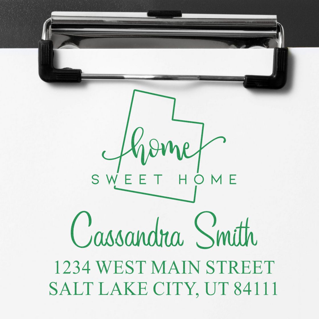 Self-Inking Home Sweet Home Utah Custom Mail Stamp - Engineer Seal Stamps