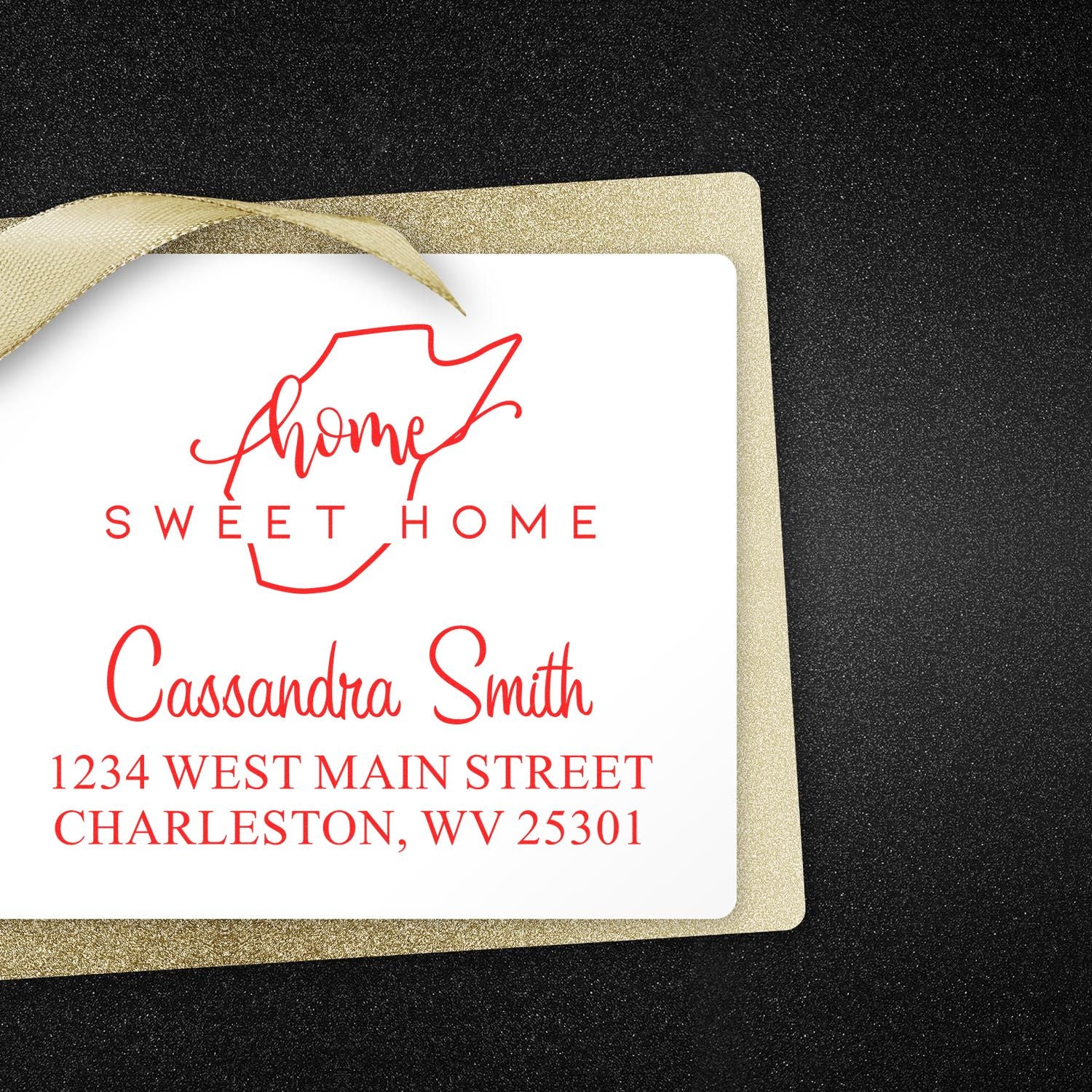 Slim Home Sweet Home West Virginia Custom New Address Pre-Inked Stamp - Engineer Seal Stamps