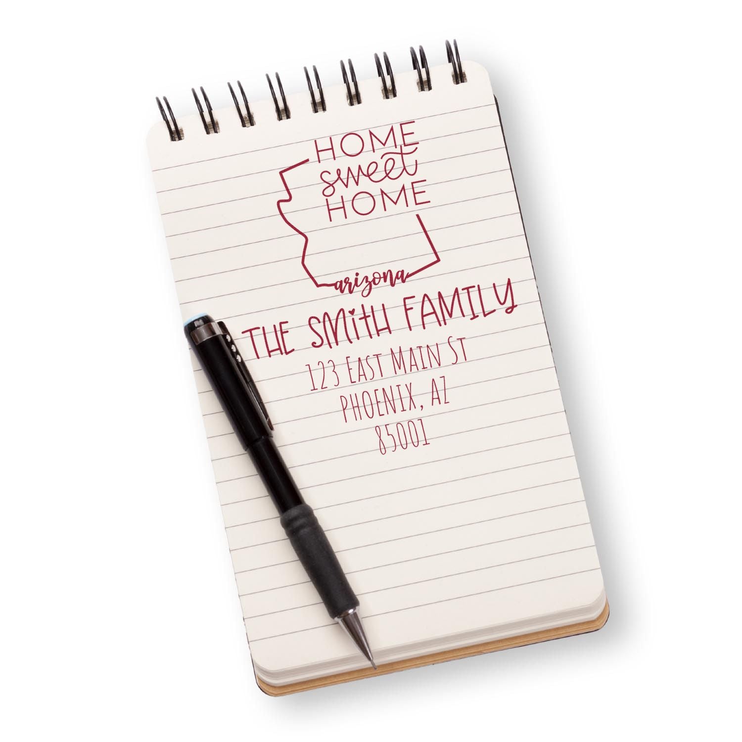 Wood Handle Arizona Home Sweet Home Custom Mail Rubber Stamp - Engineer Seal Stamps