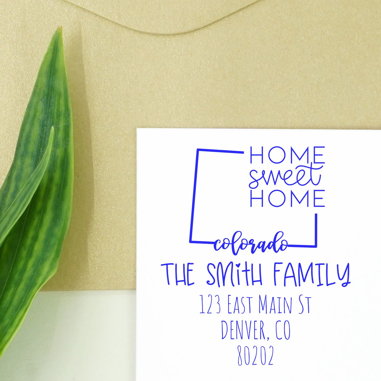 PSI Pre-Inked Colorado Home Sweet Home Custom Home Address for Envelopes Stamp - Engineer Seal Stamps
