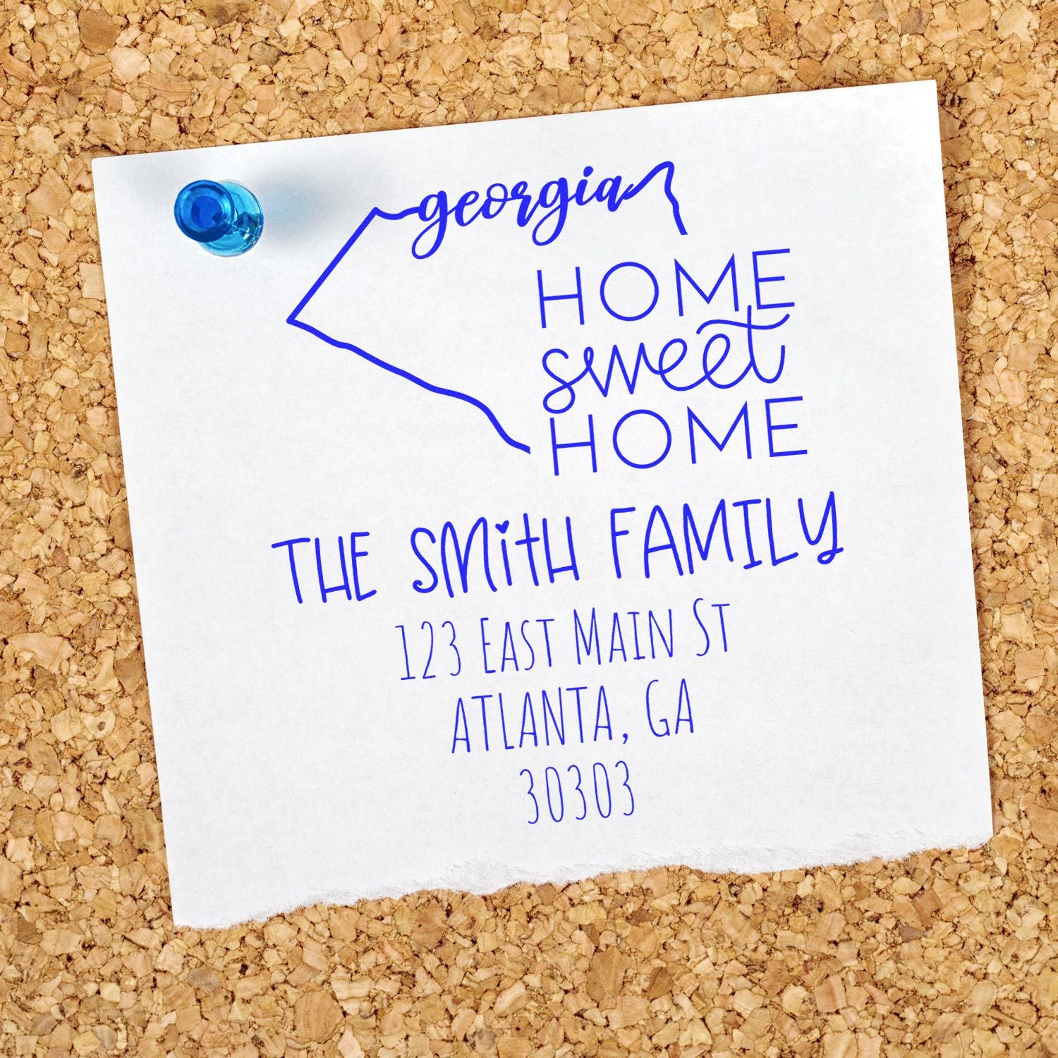Self-Inking Georgia Home Sweet Home Custom Mail Address Rubber Stamp - Engineer Seal Stamps