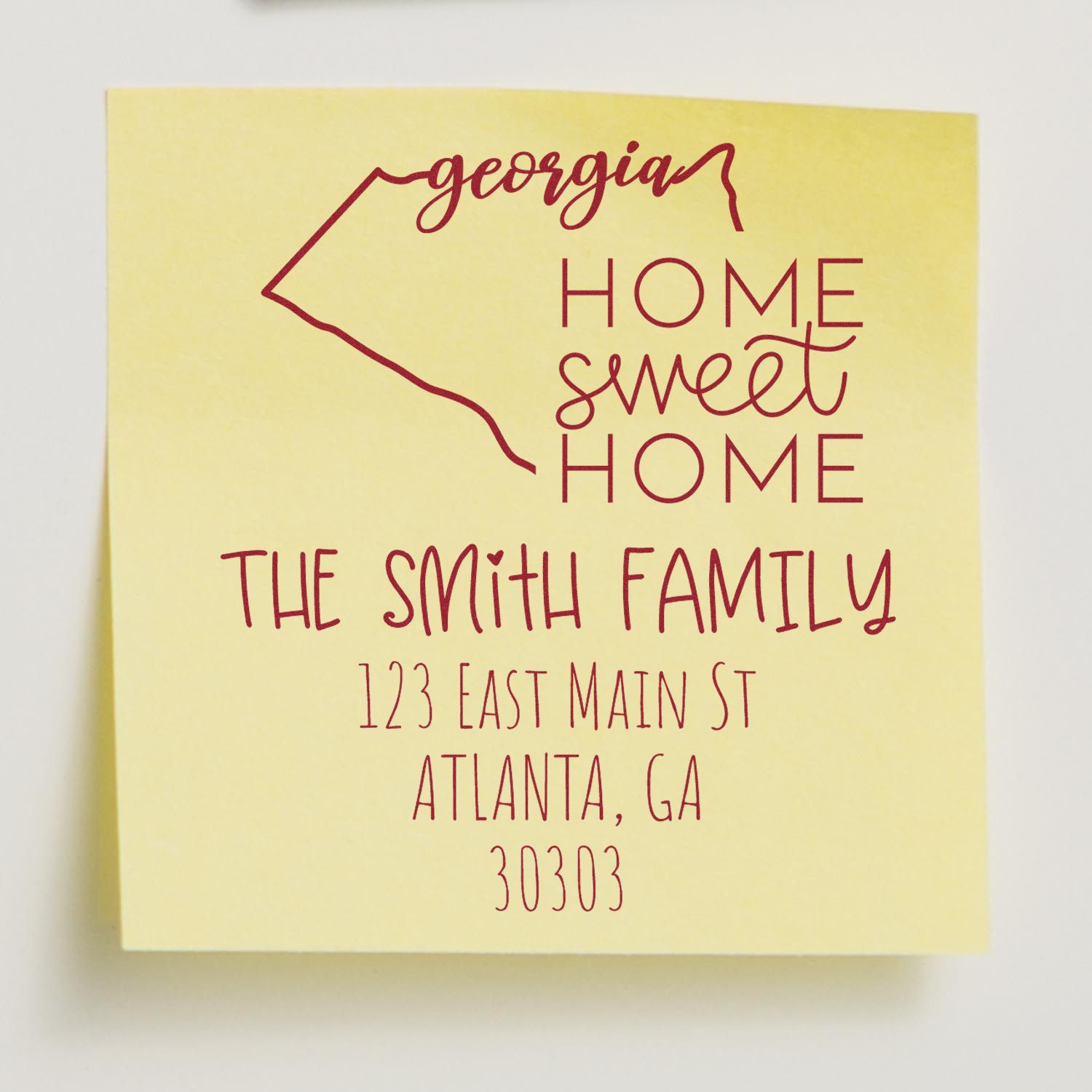 PSI Pre-Inked Georgia Home Sweet Home Custom Address Label Stamper - Engineer Seal Stamps