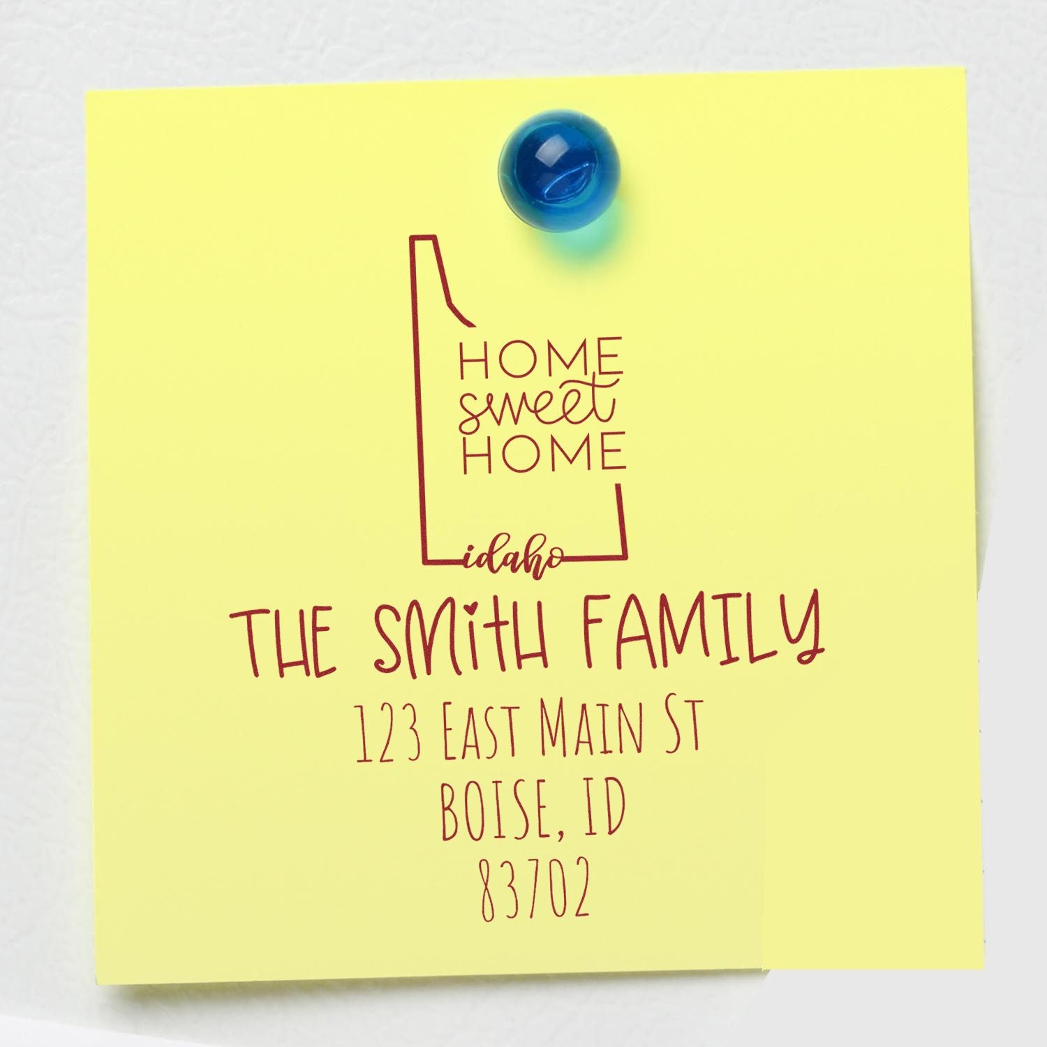 Slim Idaho Home Sweet Home Customized Name and Address Pre-Inked Stamp - Engineer Seal Stamps