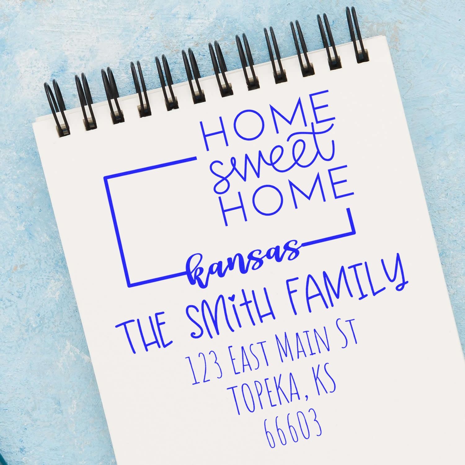 Slim Kansas Home Sweet Home Customized Mail Stamp - Engineer Seal Stamps