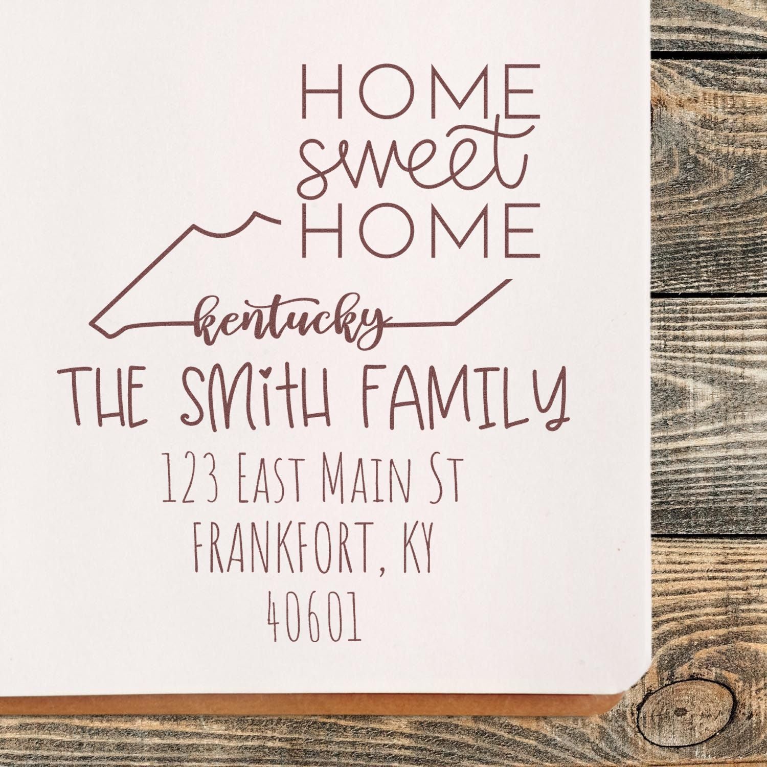 PSI Pre-Inked Kentucky Home Sweet Home Customized Return Address Rubber Stamp - Engineer Seal Stamps