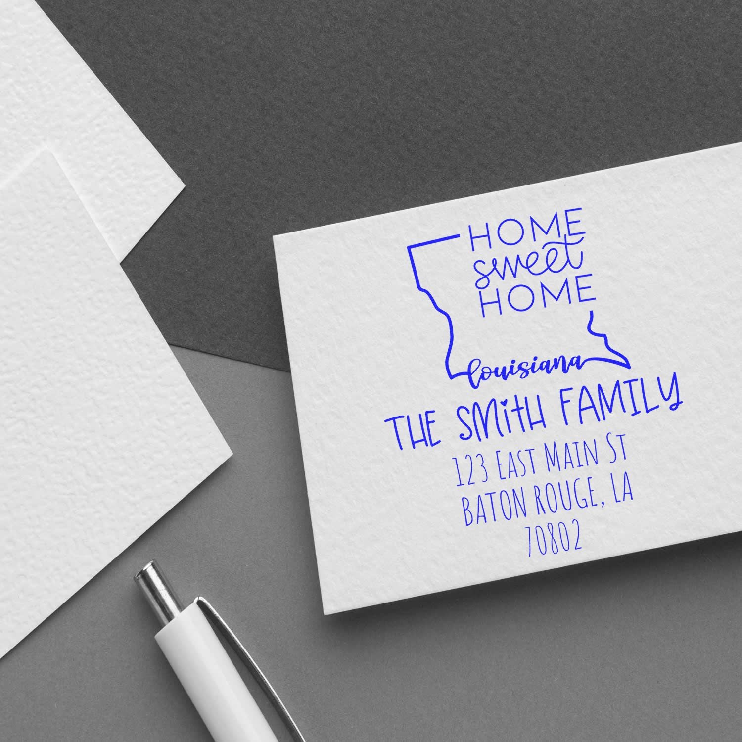 PSI Pre-Inked Louisiana Home Sweet Home Customized Name and Address Stamp - Engineer Seal Stamps