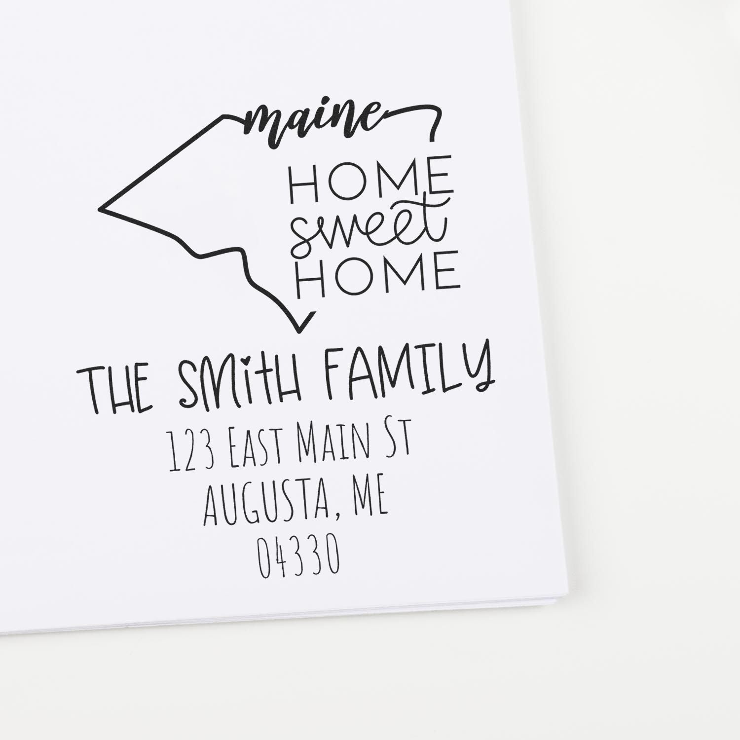 Slim Maine Home Sweet Home Customized Home Address Stamp - Engineer Seal Stamps