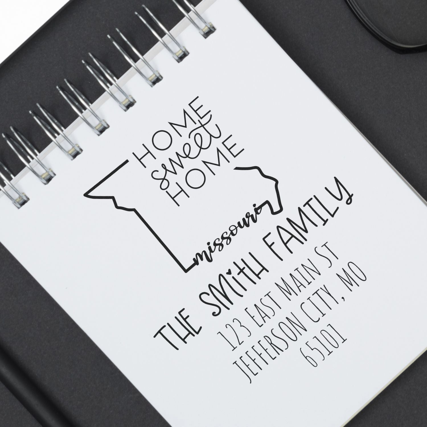 Self-Inking Missouri Home Sweet Home Customized Return Address Rubber Stamp - Engineer Seal Stamps
