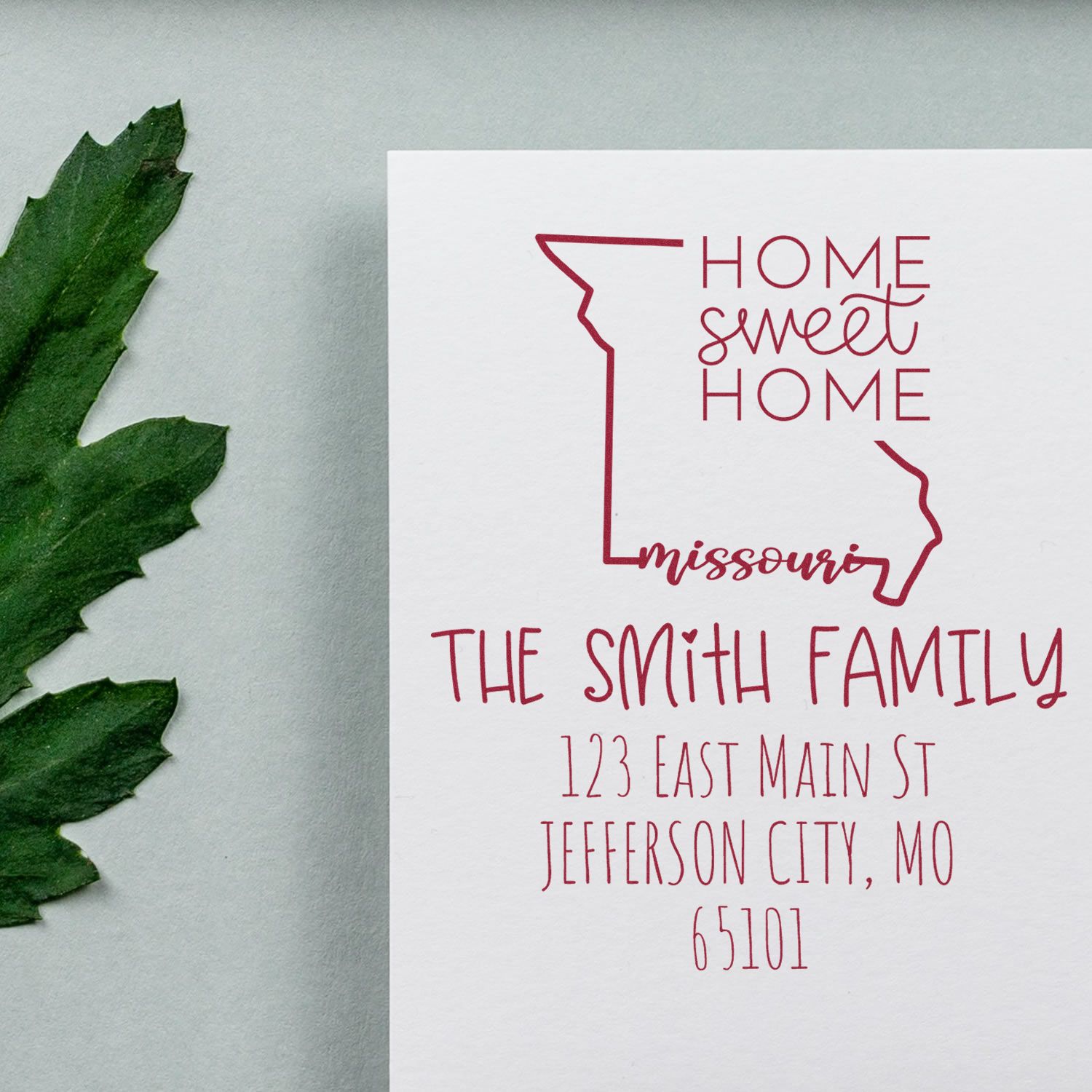 Self-Inking Missouri Home Sweet Home Customized Return Address Rubber Stamp - Engineer Seal Stamps