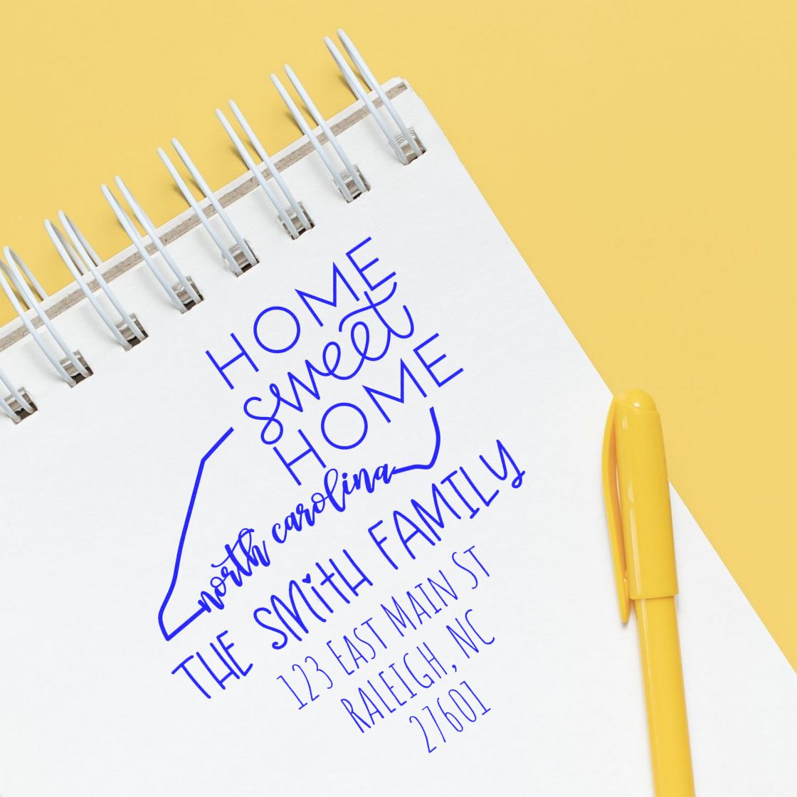 PSI Pre-Inked North Carolina Home Sweet Home Customized Address Return Stamp - Engineer Seal Stamps