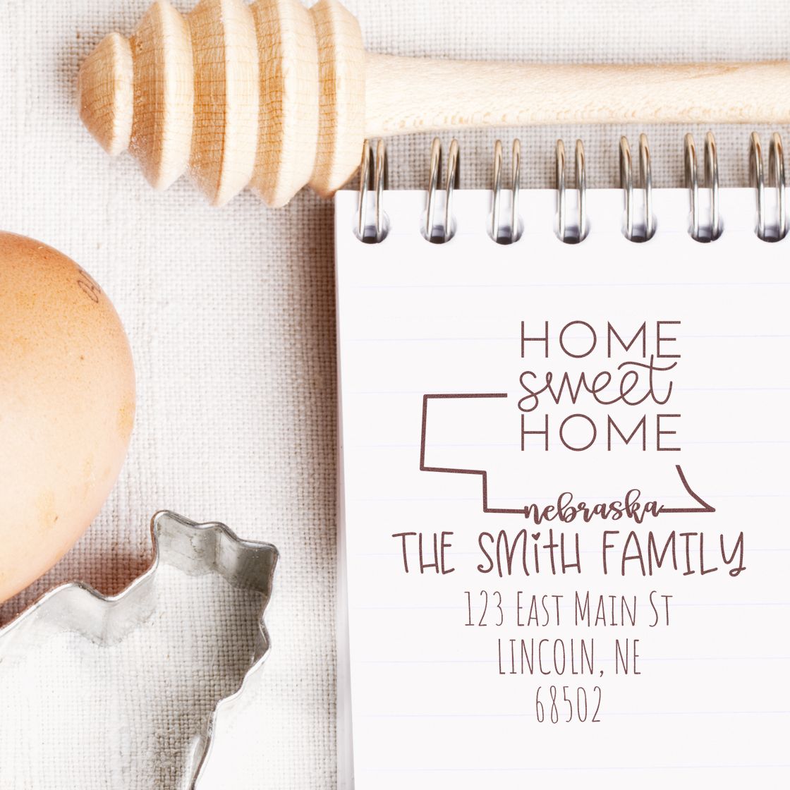 Self-Inking Nebraska Home Sweet Home Customized Name and Address Stamper - Engineer Seal Stamps